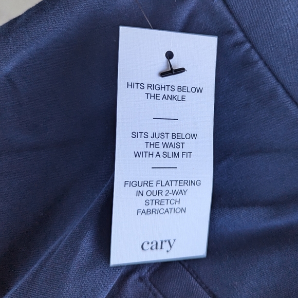 NWT Crown & Ivy Women's Navy Blue Cary Stretch Ankle Trouser Pants - Picture 3 of 10